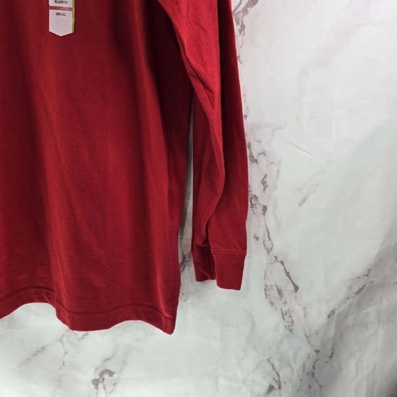 Duluth T Shirt Men Small Red Long Sleeve Heavyweight Cotton Longtail Crew - Picture 4 of 11